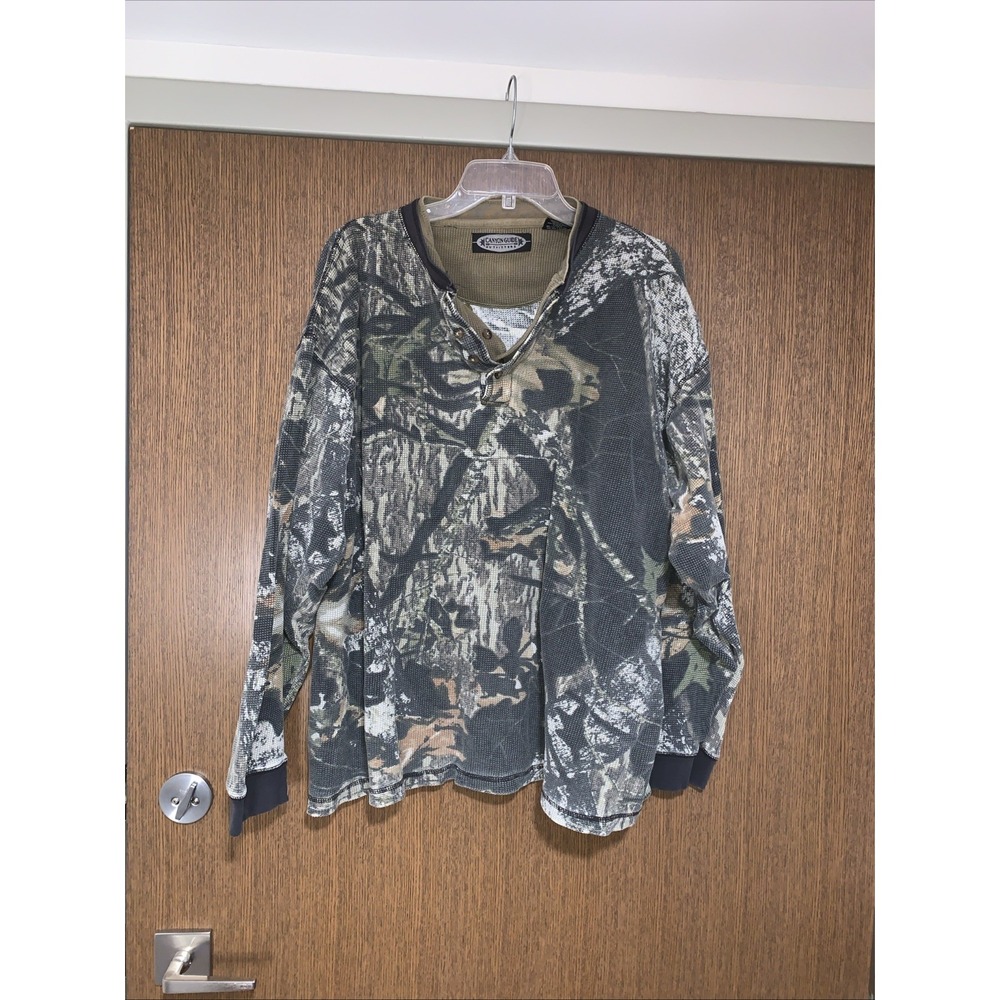Vintage Canyon guide outfitters Camoflauge XL Long Sleeve Thermal shirt Hunting